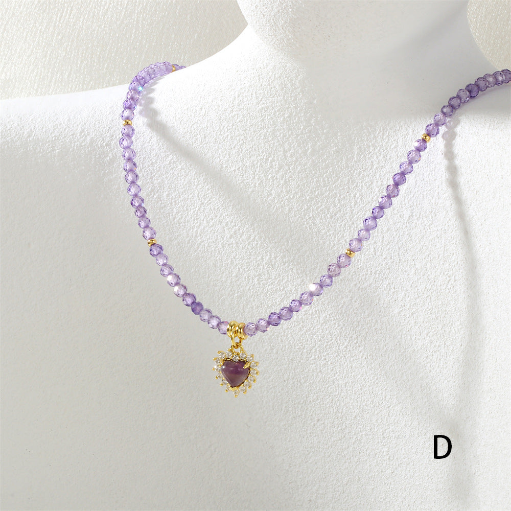 Crystal Cut Thin Glittering Cross Element Necklaces