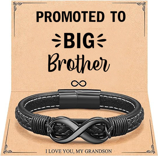 Men's Leather Stainless Steel Black Magnetic Bracelets