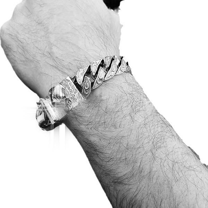 Thai Sier Retro Skull Cuban Fashion Bracelets