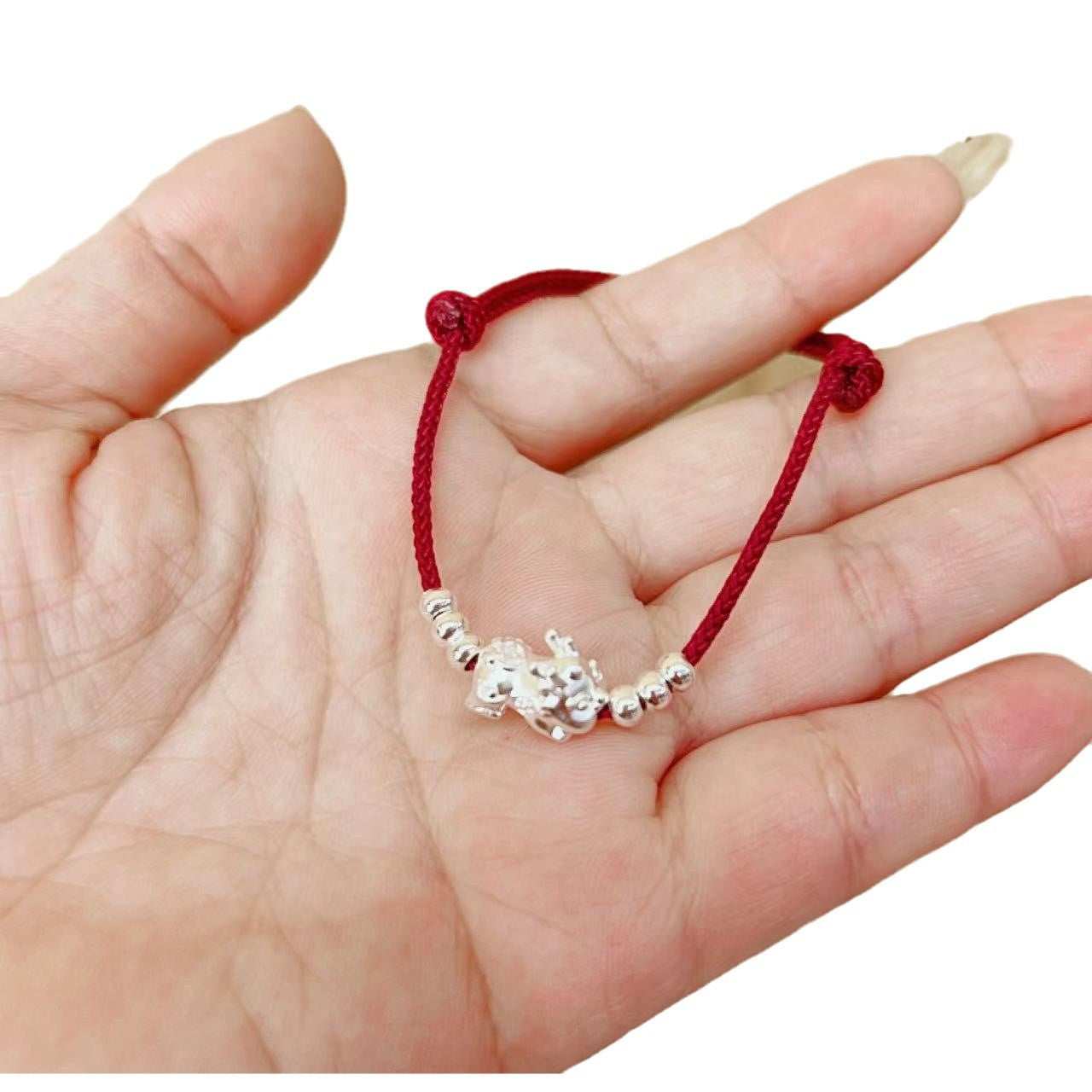 Women's National Style Pure Sier Woven Red Bracelets