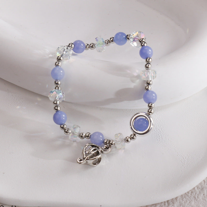 Clothing Glass Floral Beads Fresh Pastoral Tourist Attractions Elastic Bracelets