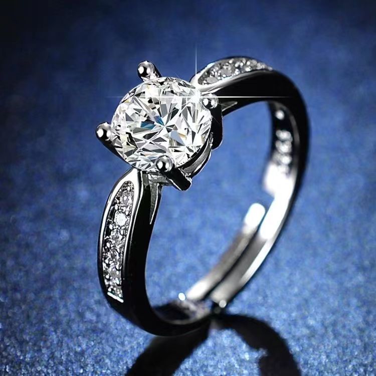 Live Broadcast Sier Moissanite Female Karat Rings