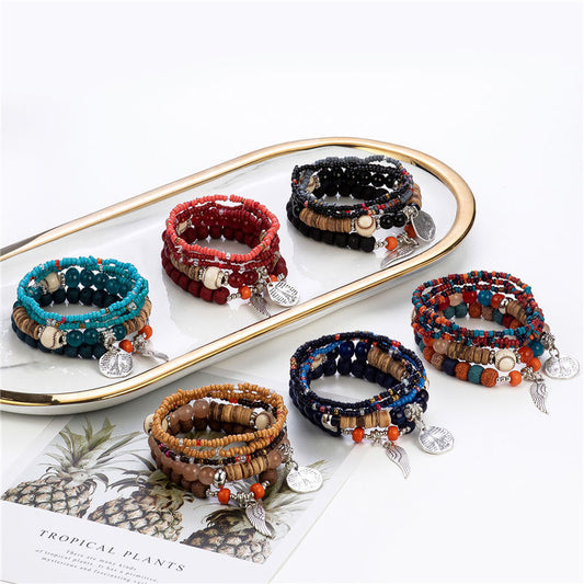 Women's Suit Colorful Bohemian Ethnic Style Elastic Bracelets