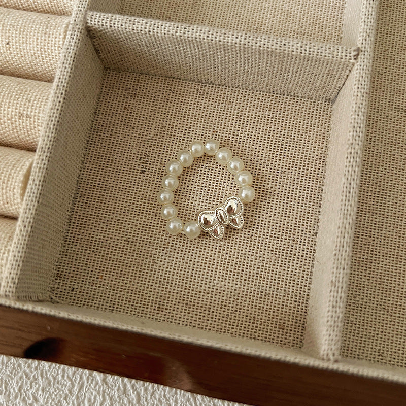 Beads Niche Design Advanced Finger Light Luxury Rings