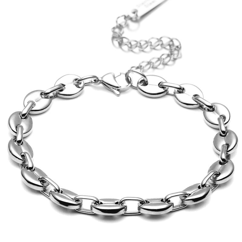 Warm Coffee Beans Pig Nose Titanium Necklaces