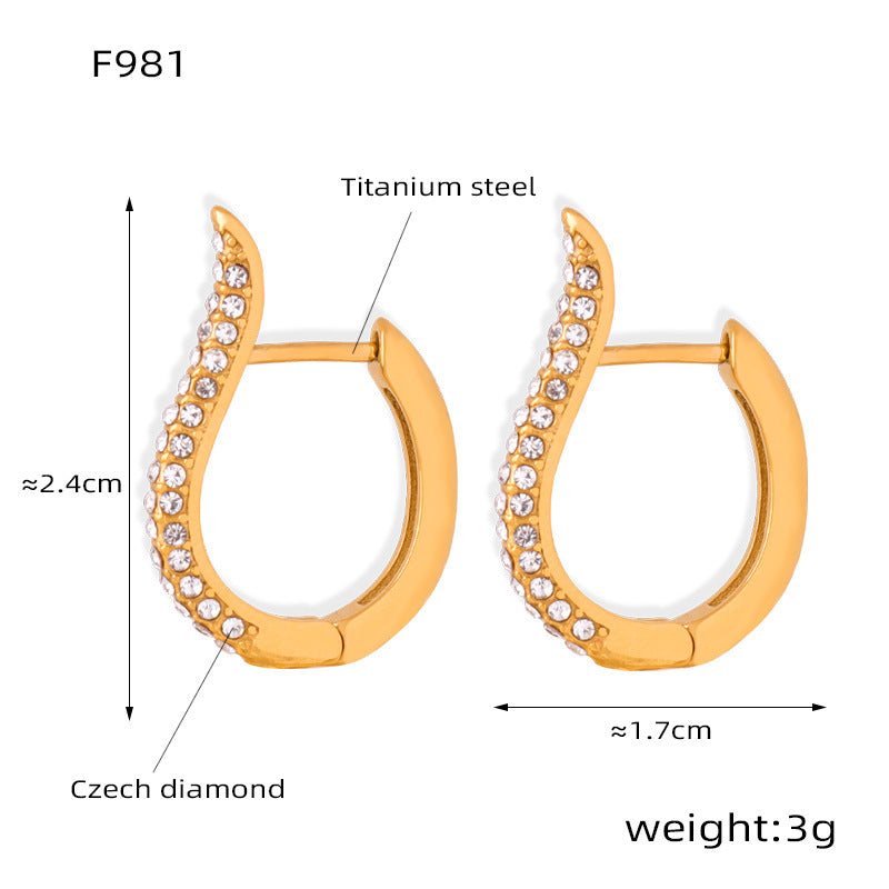 Luxury Twist Vintage Gold U-shaped Fashion Earrings