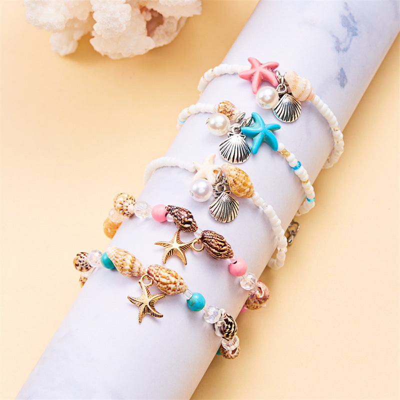 Starfish Shell Conch Beads Summer Beach Bracelets
