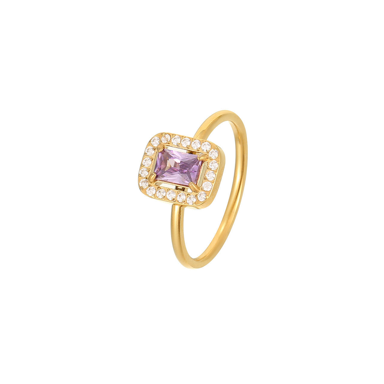 Creative Color Rectangular Zircon Female Fashion Rings