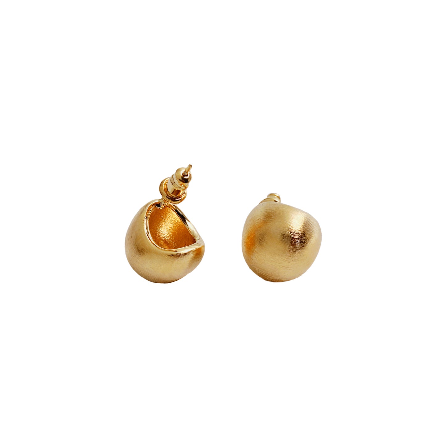 Women's Cold Style Metal Brushed Steamed Bread Earrings