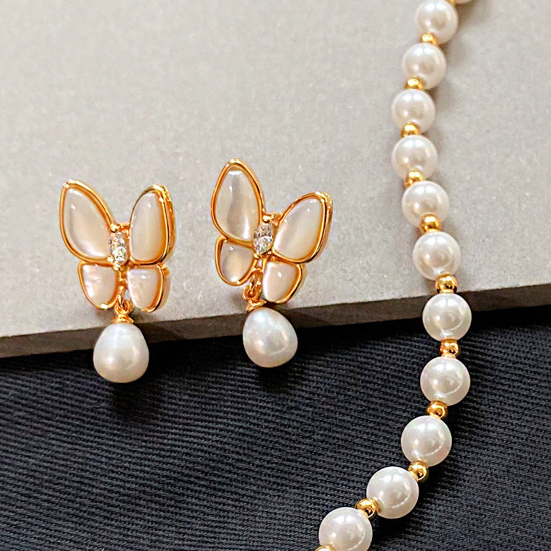 Natural White Shell Freshwater Baroque Pearl Female Mild Luxury Rings