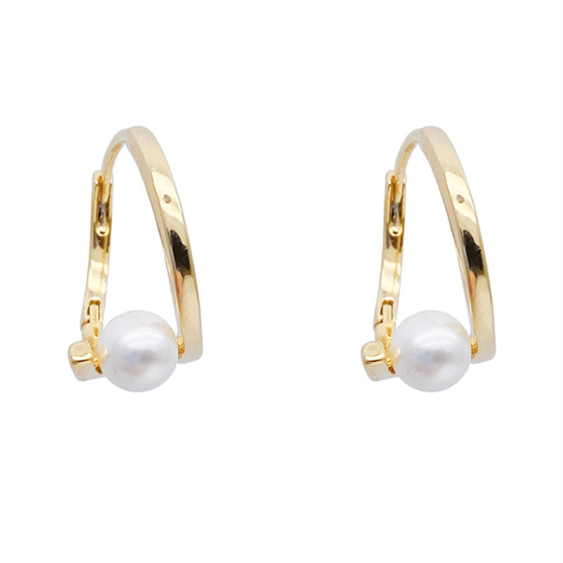 Pearl Ear Clip Elegant High-grade Beads Light Earrings