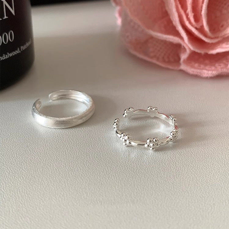 Sterling Sier Refreshing Flower Female Summer Sweet Rings