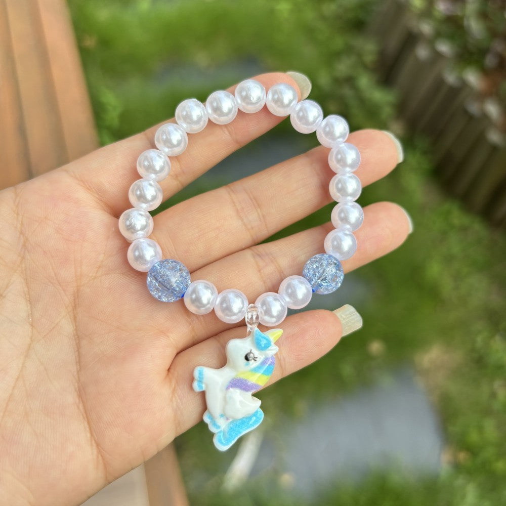 Children's Cute Colorful Acrylic Beads Plastic Stringed Bracelets