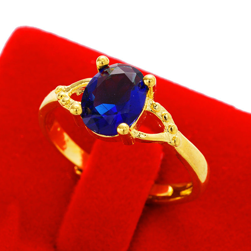 Women's Imitation Diamond Colored Gemstone No Color Rings