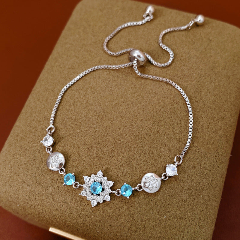 Irregular Square Flower Heart Water Drops Light Luxury High Bracelet