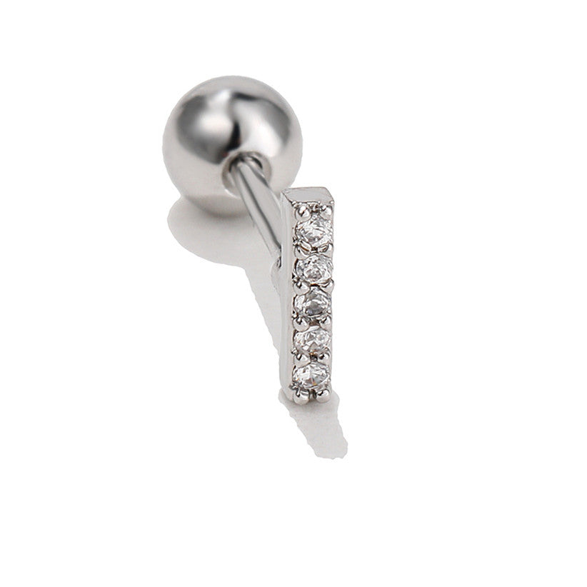 Women's Loving Heart Zircon Flower For Niche Design Ear Bone Earrings