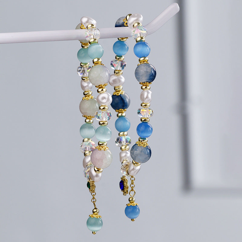 Clothing Glass Floral Beads Fresh Pastoral Tourist Attractions Elastic Bracelets