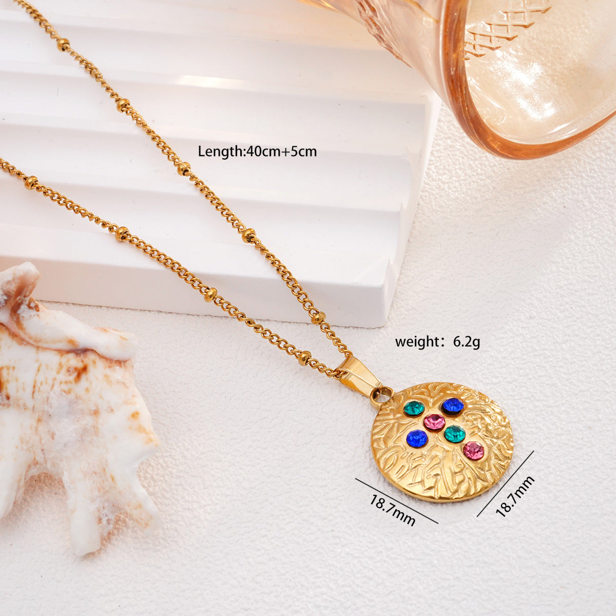 Women's Compass Round Cross Love High-grade Fashion Stainless Necklaces