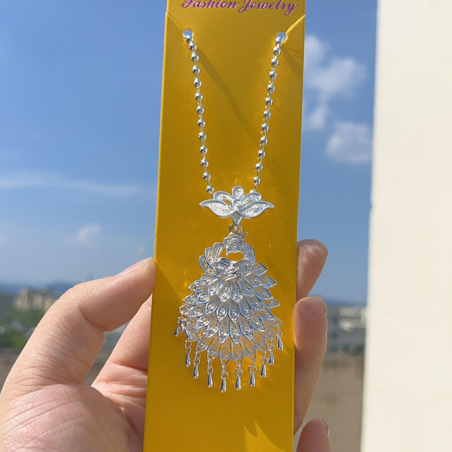 Sier Sweater Chain Female Butterfly Peacock Necklaces