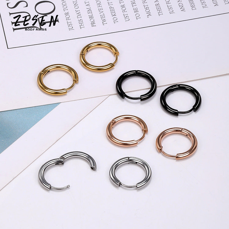 Machine Cast Stainless Steel Titanium Ear Earrings
