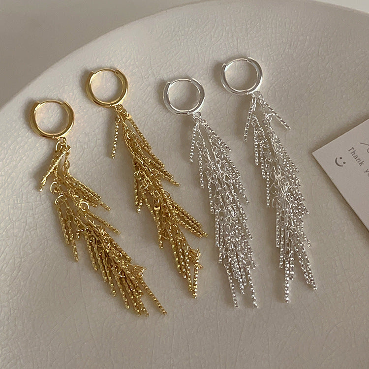 Women's Metal Tassel Design Sense Niche Retro Personality All Earrings