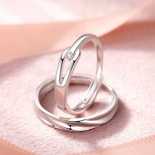 Women's & Men's Tears Couple Design Niche Opening Pair Rings