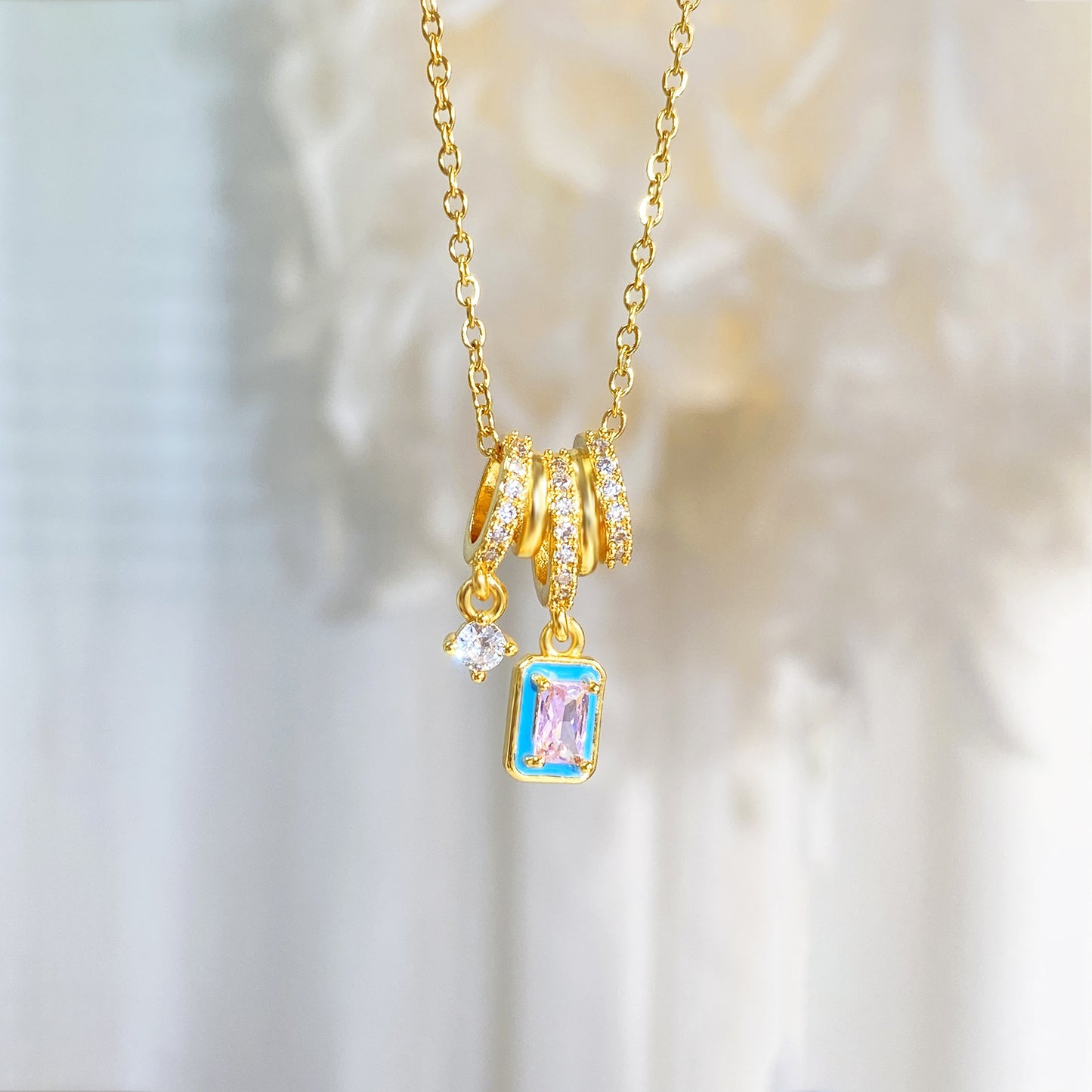 High-grade Copper Gold-plated Heart Zircon Clavicle Chain Necklaces