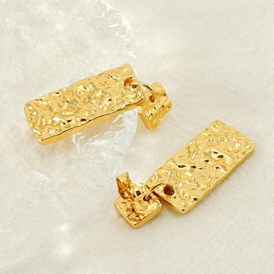 Women's Trend Stainless Steel Geometric Buckle Gold Earrings