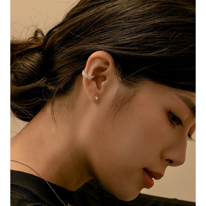 Minimalist Star Niche Design Ear Bone Pentagram Screw Earrings