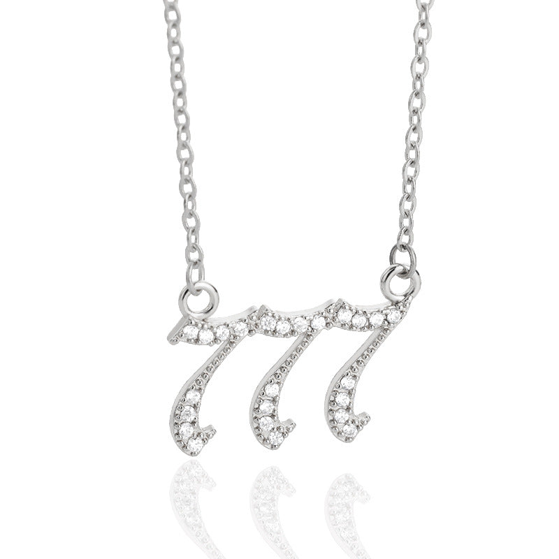 Women's & Men's Digital Angel Zircon Couple Ancient English Necklaces