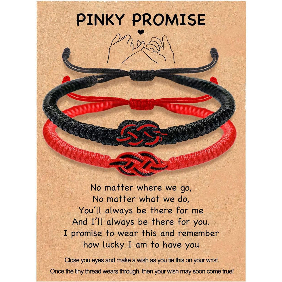 Black Red Ropes Hand-woven Adjustable Weaving In Bracelets