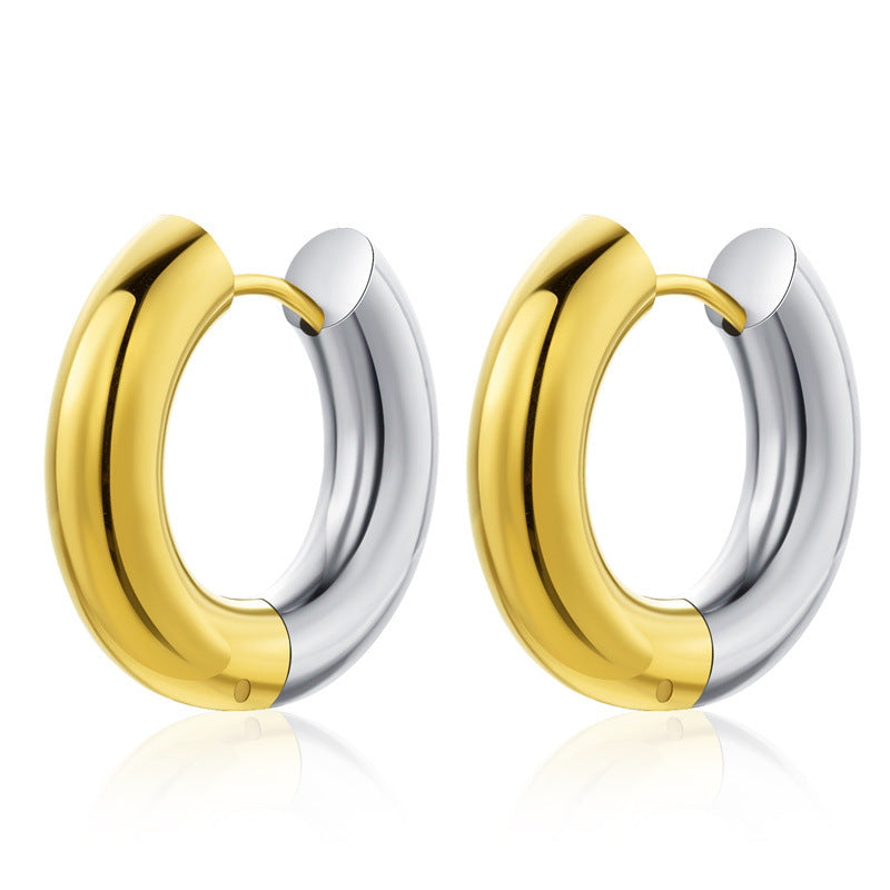 Round Light Luxury High-grade Titanium Steel Earrings