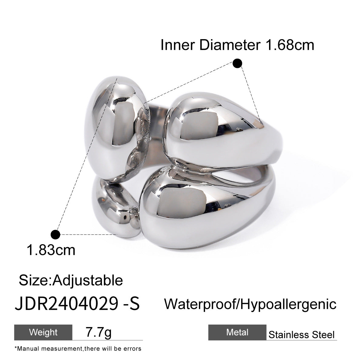 Stainless Steel Style Metal Glossy Minimalist Rings