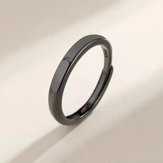 Valentine's Day Simple Sun Moon Lovers Adjustable Opening Vintage Rings