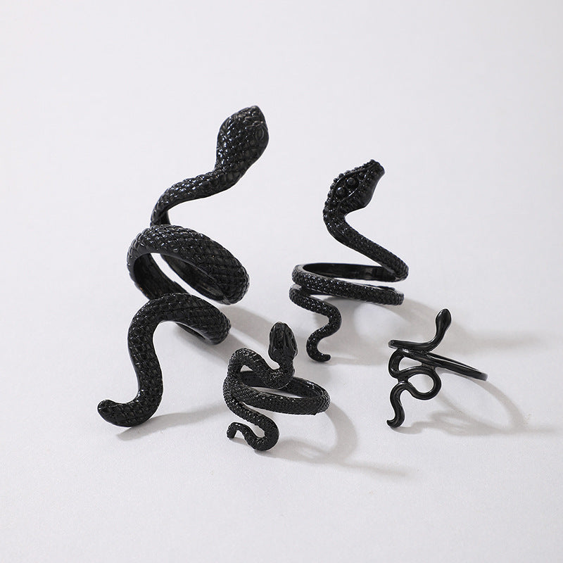 Men's Snake Pattern Punk Snake-shaped Animal Retro Rings