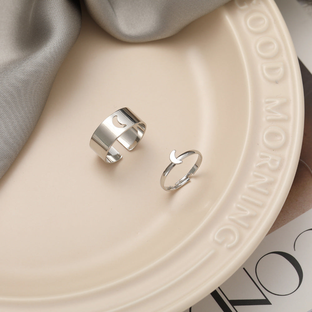 Ornament Hip Hop Gold Suit Star Moon Rings