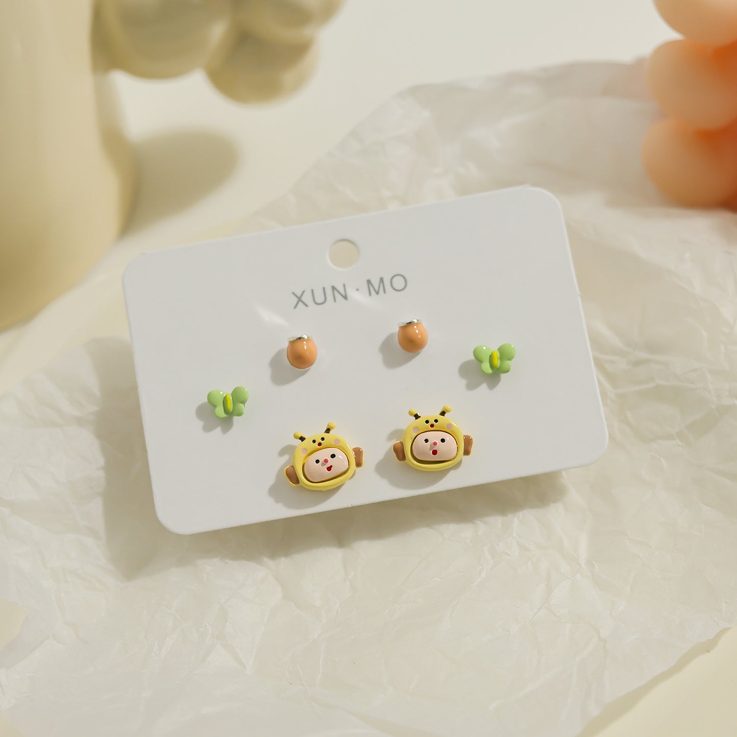 Children's Cute Sier Female Personality Small Animal Earrings