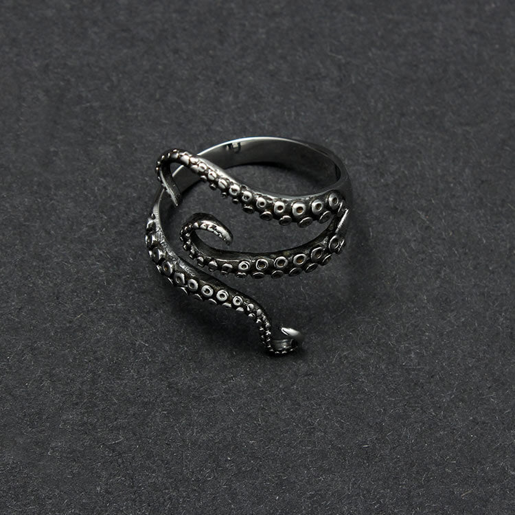 Night Punk Octopus Stainless Steel Titanium Rings