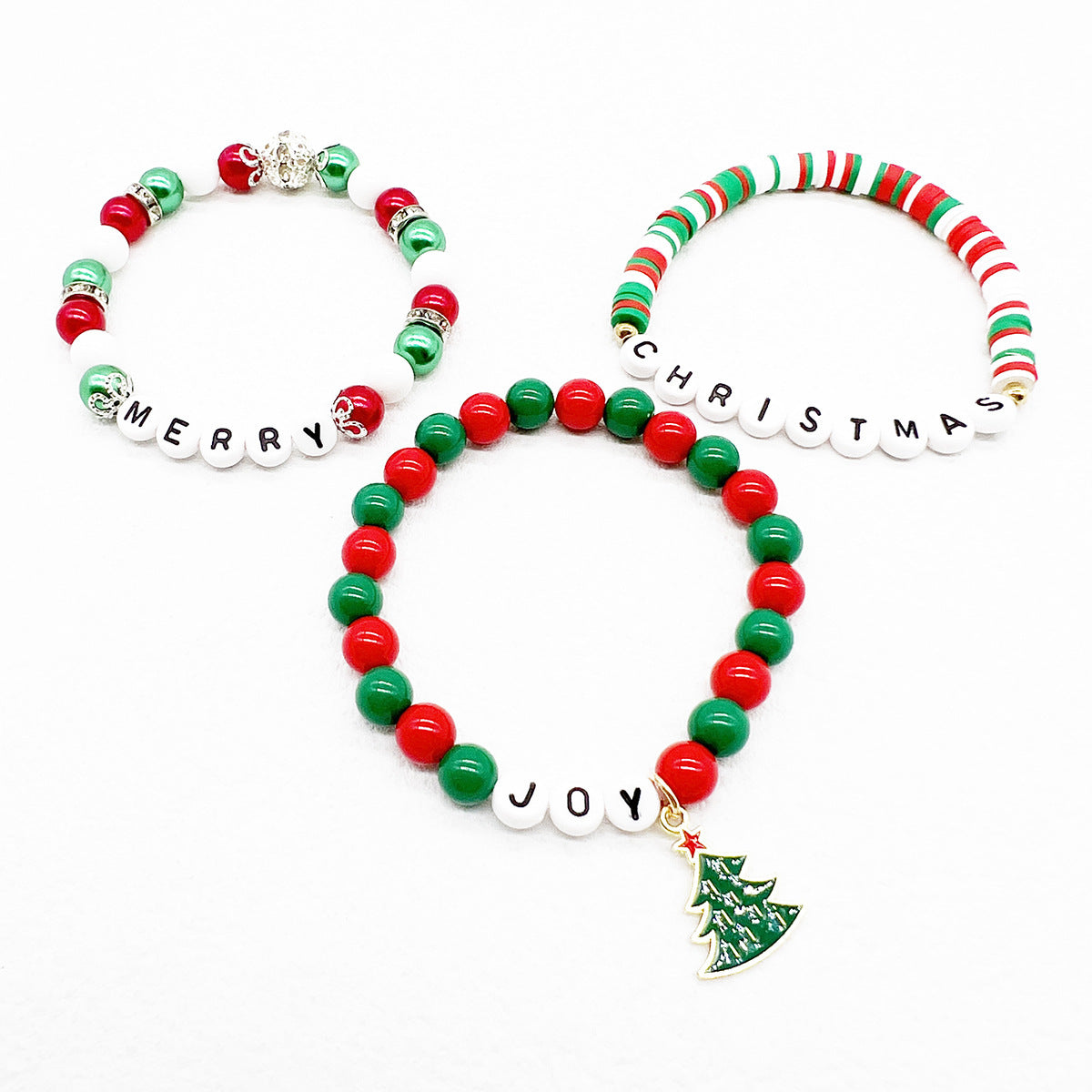 Hot Christmas Gift Beaded Letter Stretch Bracelets