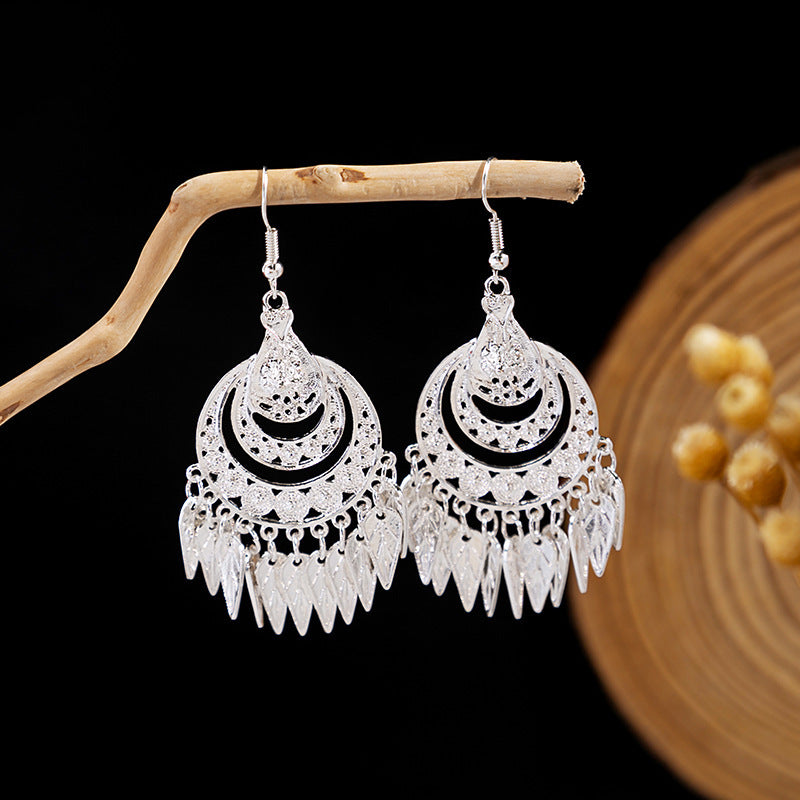 Sier Family Minority Ethnic Style Tourist Attractions Earrings