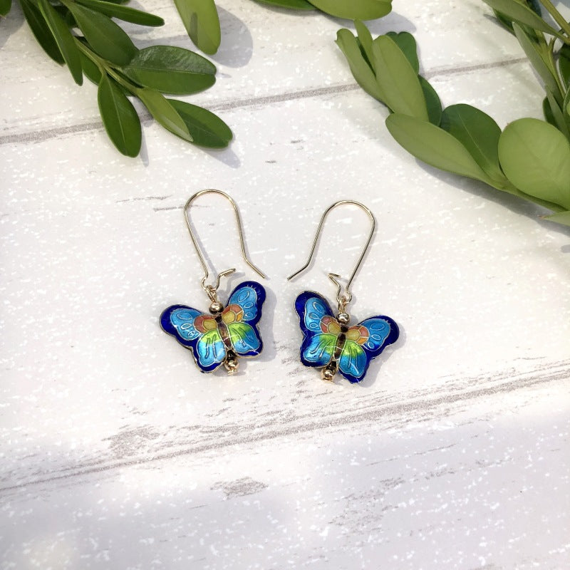 Women's Handmade Cloisonne Classical Simple Temperamental Water Earrings