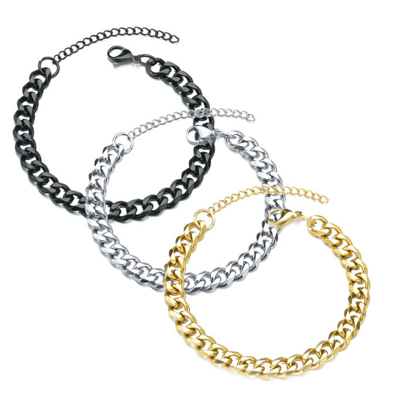 Men's Grinding Cuban Simple Personality Hipster Cool Bracelets