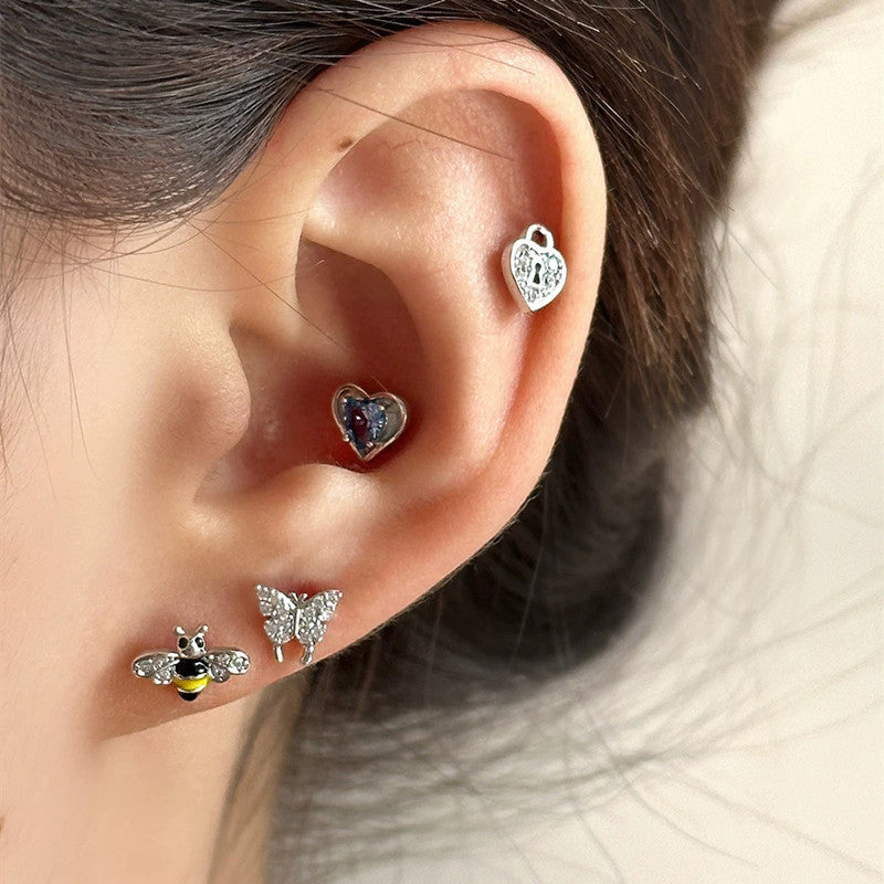 Style Personalized Zircon Love Butterfly Ear Bone Earrings