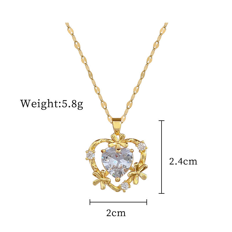 Titanium Steel Suite Light Extravagant Love Heart Flower Earrings