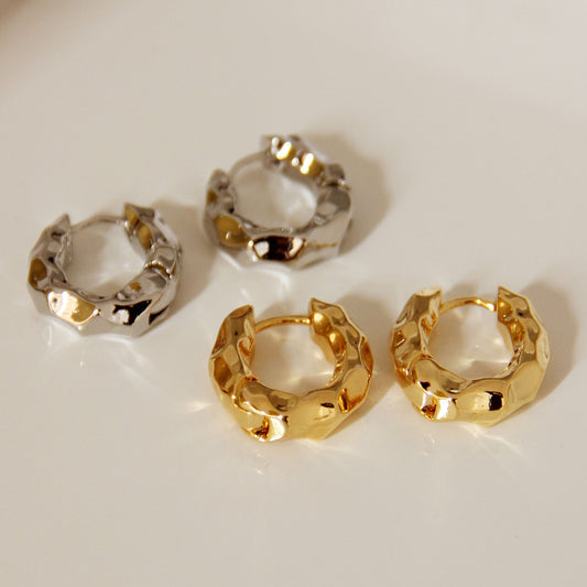 Women's Bag Simple Personality Metal Texture Ear Earrings