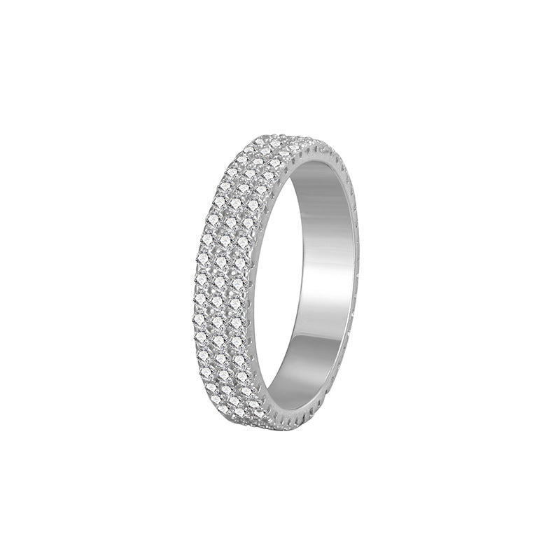 Rows Fashion Ornament Wedding Valentine's Day Rings