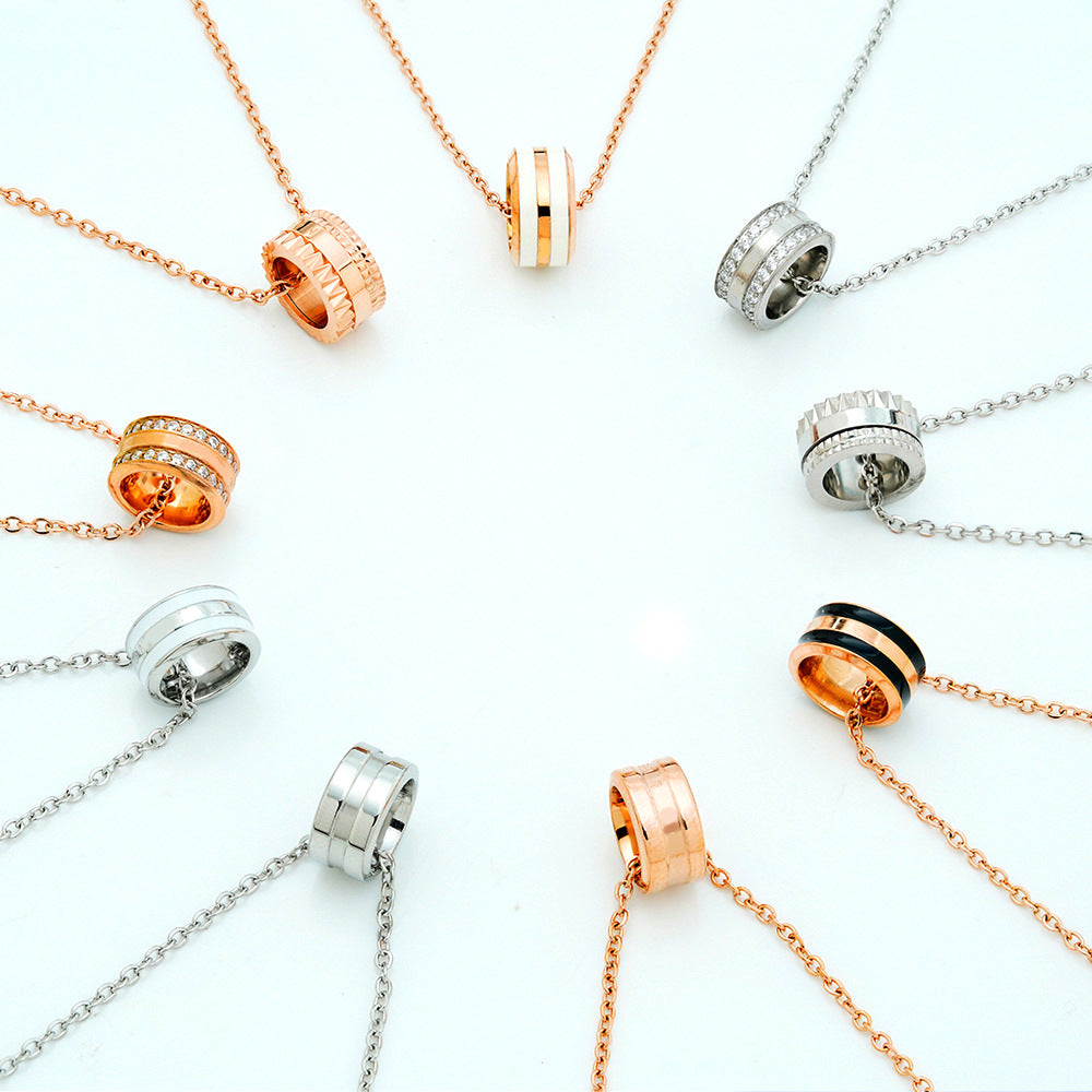 Micro Inlaid Zircon Titanium Steel No Fading Necklaces
