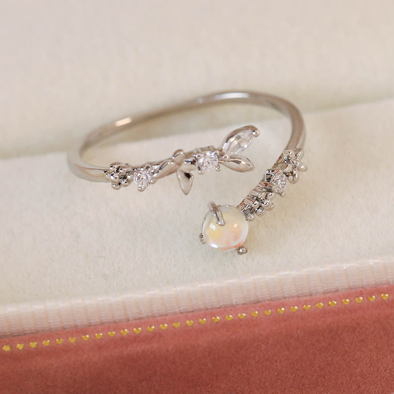 Micro Inlaid Zircon Niche Design Adjustable Rings