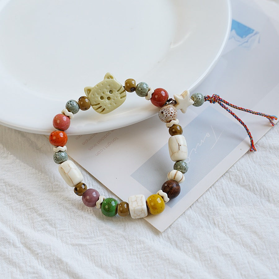 Ceramic High-grade Biscuit Cat Series Design Bracelets