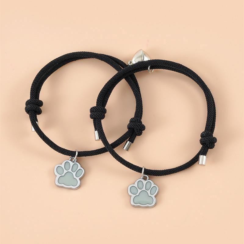 Luminous Dog's Paw Love Heart Magnetic Bracelets